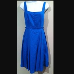 Marc Jacobs Pleated Cotton Electric Blue Dress
